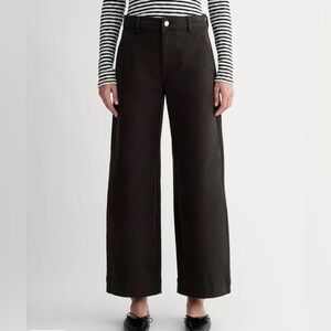 Everlane Organic Cotton Twill Utility Wide Leg Pant black size 12